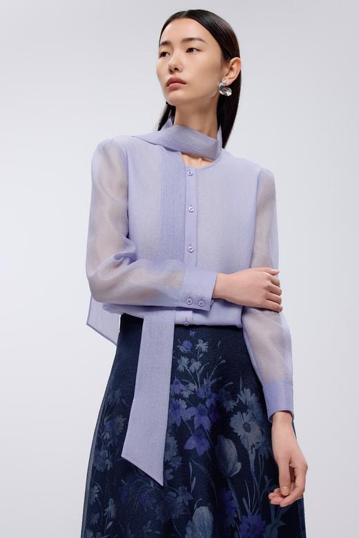 朗姿	梭织衬衫淡紫色(薰衣草紫色)	LSJK03WBL150L21 商品图7