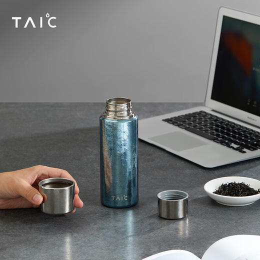 TAIC太可纯钛保温水杯焖泡茶杯带茶隔茶水分离便携茶杯礼盒包装 商品图3