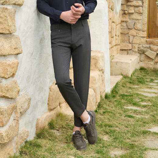 半身缘男裤 春季简约时尚细腻舒适显高修身小西裤251201M37603599 商品图2