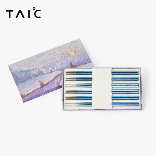 TAIC太可钛度纯钛筷子防滑防烫家用便携安全抑菌高档餐具套装6双装 商品图3