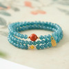 鸿翠系列翡翠多圈手串5mm  甄选蓝水翡翠搭配蜜蜡南红手链蓝水蓝色新中式国风玉石手串带证书 商品缩略图0