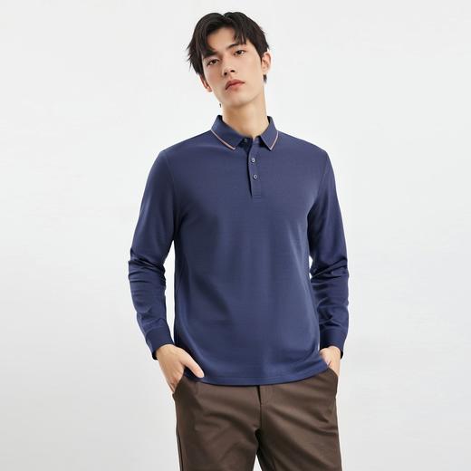 【福利款】罗蒙春秋男士仿丝光polo衫男长袖t恤男商务男士polo衫长袖 商品图3