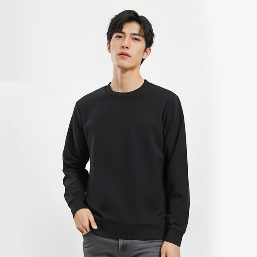 【桑蚕丝混纺】罗蒙春秋经典圆领纯色卫衣男士舒适休闲百搭卫衣长袖T恤上衣男 商品图3