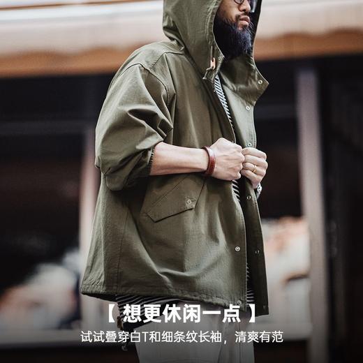 工装优选美式复古M51连帽夹克军事风宽松纯棉鱼尾短款外套男春季 商品图3