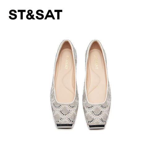 【星空系列】星期六优雅方头闪钻平底单鞋SSD1111132 商品图13