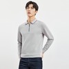 【羊毛蚕丝混纺 磨毛保暖】罗蒙秋冬长袖POLO衫男士磨毛半拉链保暖polo衫男长袖t恤 商品缩略图1
