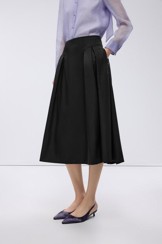 朗姿梭织半裙夜幕黑色LSJK01WSK103B01 商品图5