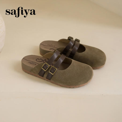 Safiya/索菲娅2025咖啡庄园复古软底休闲外穿舒适勃肯凉拖 SFD1110402 商品图6