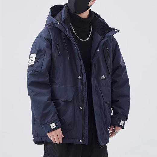 裁缝学苑MQ53 连帽工装羽绒服纸样男装冲锋衣外套上衣打版裁剪样板图 商品图5