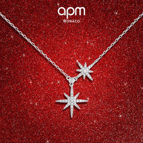 【情人节礼物】APM Monaco 双流星项链精致锁骨链
