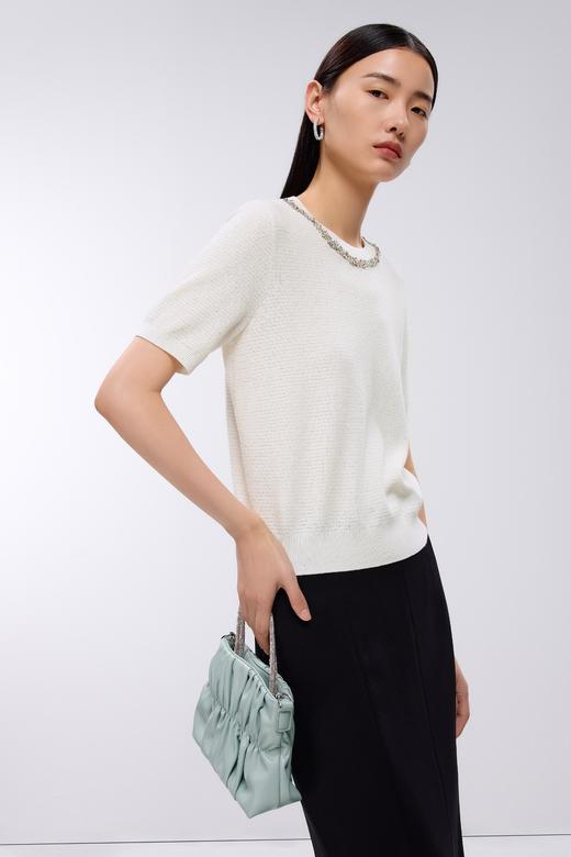 朗姿	针织套头衫白色 LSJK03KPR779W11 商品图5