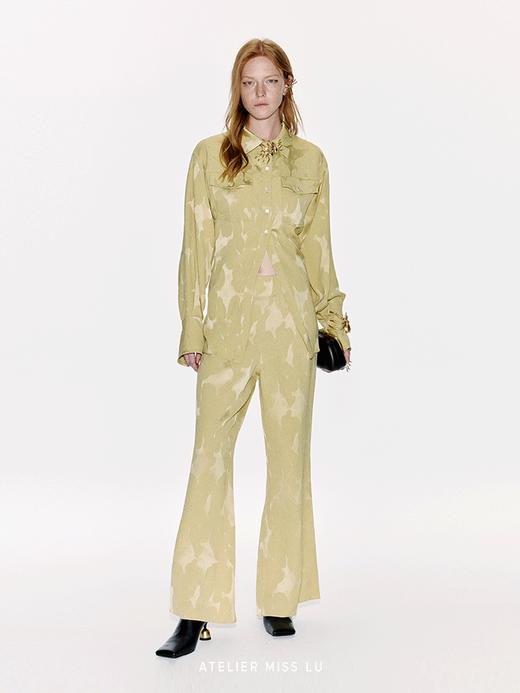 【光之翼】新中式肌理醋酸宽松微喇长裤 商品图3