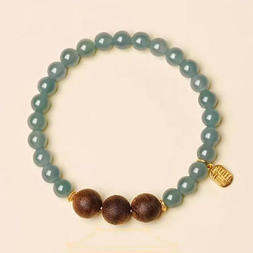 【经典】玉生香沉香木天然翡翠手串5mm 奇楠木手链新中式国风高级感玉石简约百搭珠串带证书 商品图0