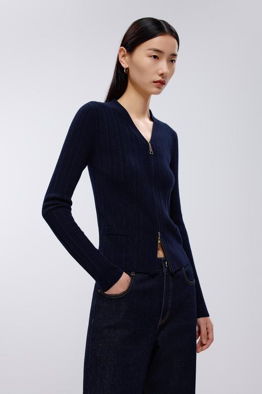 朗姿	针织针织开衫月夜深蓝色LAJK04KCD439A21 商品图5