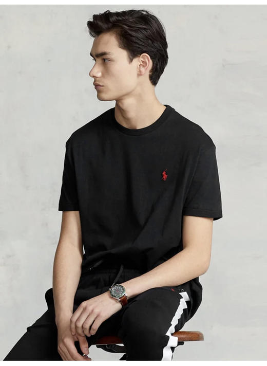 r.l 基础款圆领T恤 情侣款小马刺绣打底衫 TX368 商品图2