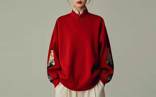 裁缝学苑AQ416新中式红色卫衣纸样女装国风拜年服上衣打版裁剪样板 商品图2