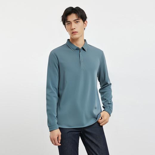 【桑蚕丝混纺】罗蒙春秋男士商务polo衫男长袖时尚舒适翻领百搭长袖t恤男 商品图1