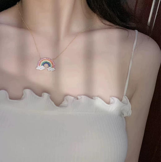 【情人节礼物】APM Monaco 彩虹云朵项链精致锁骨链 商品图4