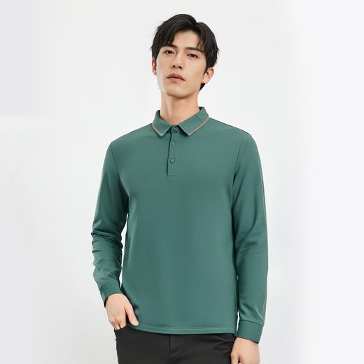 【福利款】罗蒙春秋男士仿丝光polo衫男长袖t恤男商务男士polo衫长袖 商品图2