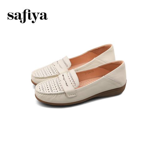 Safiya/索菲娅2025春百搭一脚蹬镂空软底浅口休闲坡跟单鞋 SFD1111127 商品图8