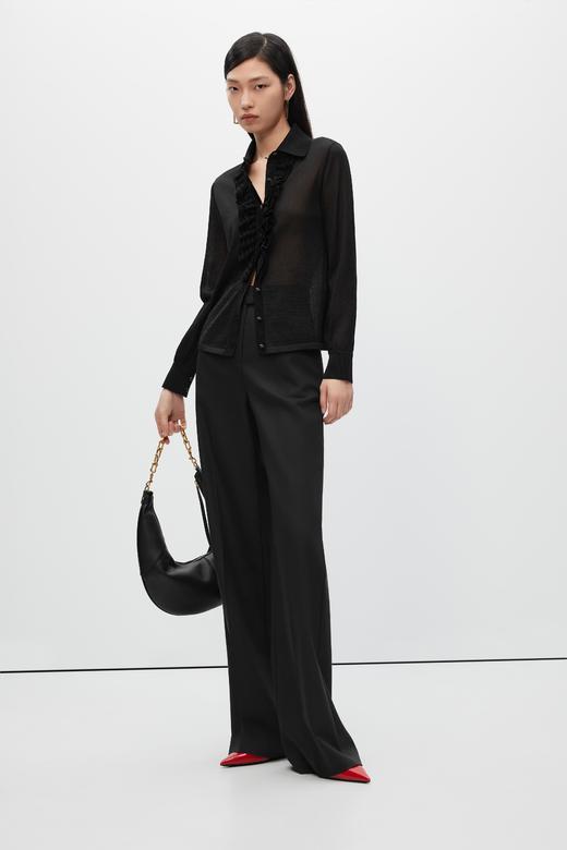 朗姿针织针织开衫夜幕黑色LSJK01KCD419B01 商品图3