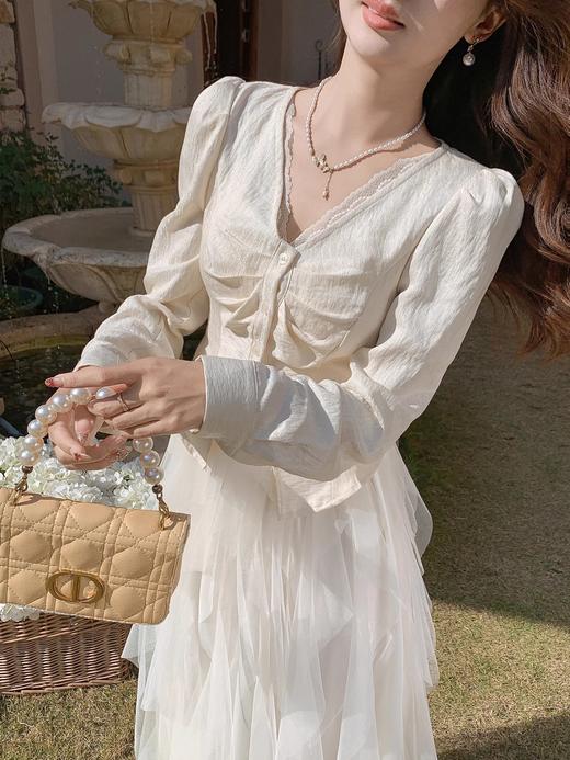 张心子【露台圆舞曲】温柔风不规则网纱半身裙 U2501032 商品图8