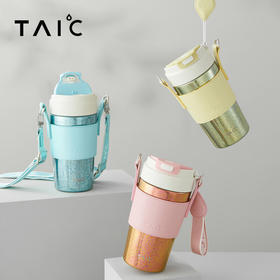 TAIC太可钛度双层纯钛咖啡杯保温保冷便携大容量高颜值带盖车载水杯