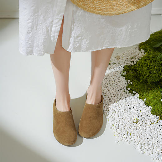 Safiya/索菲娅2025索菲娅咖啡庄园复古软底休闲外穿舒适勃肯凉拖SFD1110407 商品图4