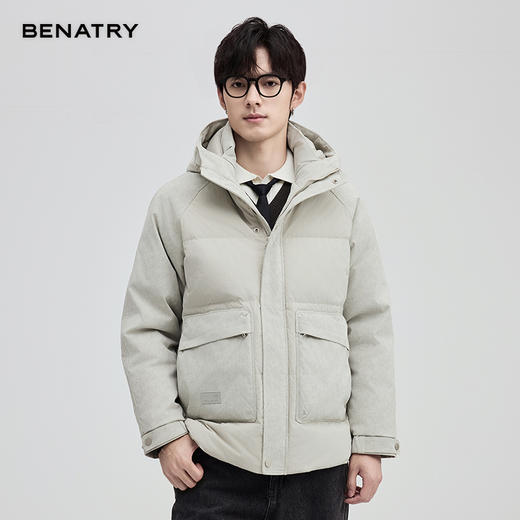 贝纳川大口袋插肩袖连帽男士羽绒服ECT405236 商品图2