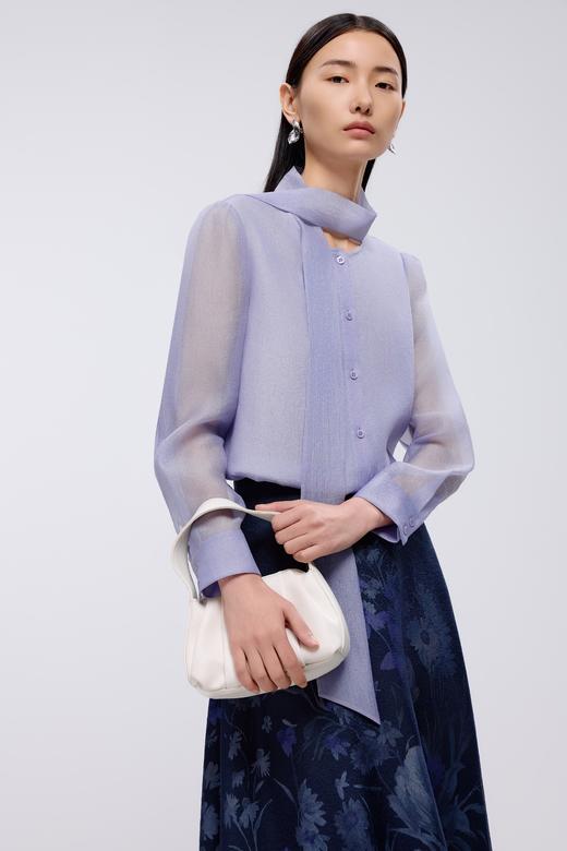 朗姿	梭织衬衫淡紫色(薰衣草紫色)	LSJK03WBL150L21 商品图1