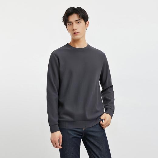 【灯芯条 多色】罗蒙春秋男装基础款卫衣经典圆领卫衣男士休闲百搭圆领长袖T恤男 商品图3