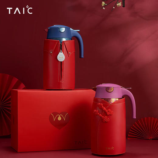 TAIC太可纯钛保温保冷大容量水壶套装家用暖水壶婚礼结婚新人礼品礼物 商品图1