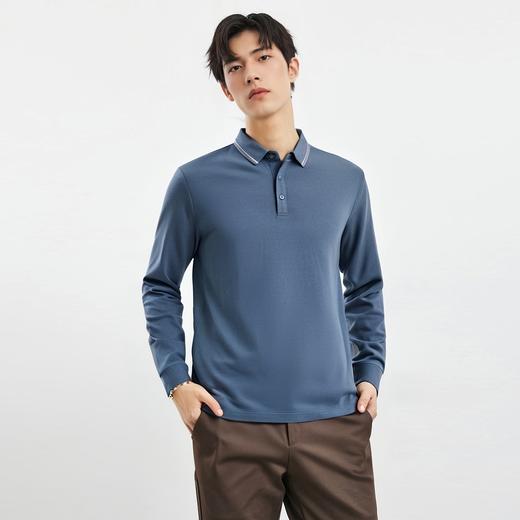 【7A抗菌】罗蒙春秋男装经典商务休闲polo衫男长袖t恤男春秋t恤男长袖 商品图1