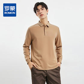 【福利款】罗蒙春秋男士仿丝光polo衫男长袖t恤男商务男士polo衫长袖