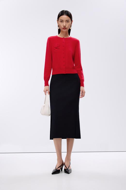 朗姿针织开衫大红色LCJK00KCD716R41 商品图0