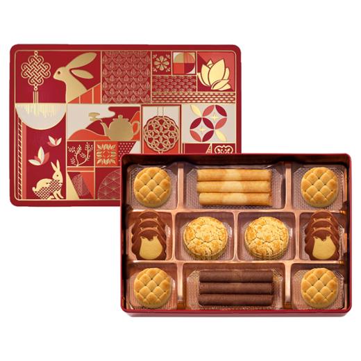 【金玉满堂礼盒】迷你合桃酥/凤梨金酥/香芒金酥/企鹅曲奇饼/鸡蛋卷/咖啡味蛋卷什锦糕点礼盒 商品图5