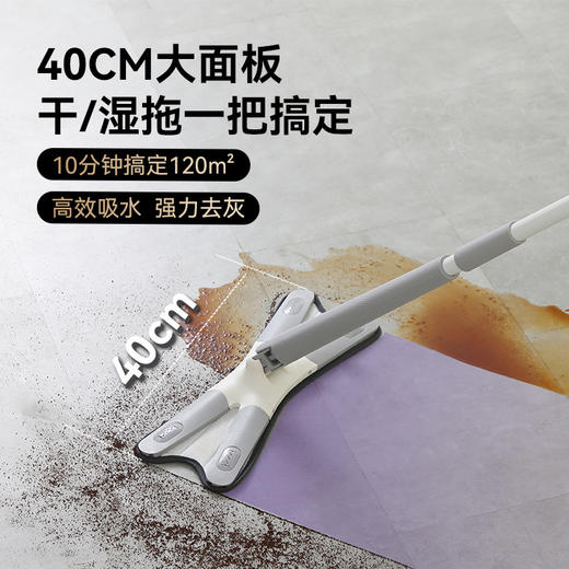 【加长拖把杆！拖地不弯腰】新款免手洗家用平板拖把加大懒人拖地神器蝴蝶拖把厨房卫生间家务。ry 商品图1
