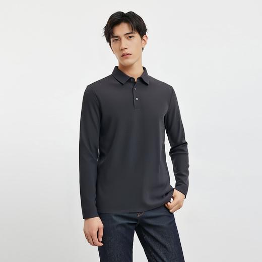 罗蒙男士秋冬保暖经典翻领Polo衫双面磨毛polo衫男长袖t恤男 商品图5