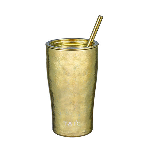 TAIC 太可钛度纯钛水杯带盖带吸管敞口杯茶杯双层真空防烫隔热咖啡杯 商品图1