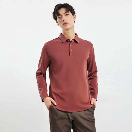 罗蒙男士秋冬保暖经典翻领Polo衫双面磨毛polo衫男长袖t恤男 商品图4