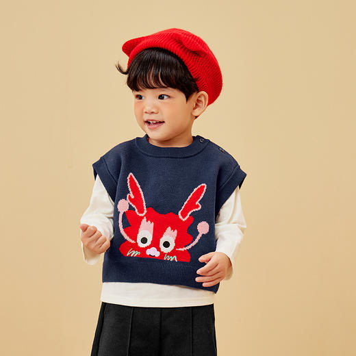 【龙年非遗联名】迷你巴拉男童女童背心新年宝宝套头儿童马甲 商品图1