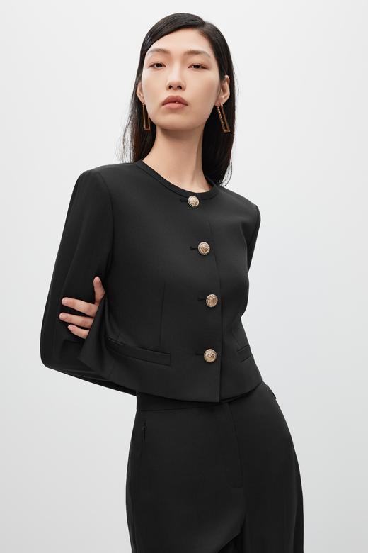 朗姿梭织短截上衣夜幕黑色LSJK01WCJ106B01 商品图6