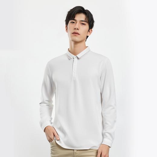 【桑蚕丝混纺】罗蒙男士春秋商务polo衫男长袖时尚舒适翻领百搭长袖t恤男 商品图1