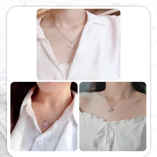 【礼盒礼袋】APM Monaco 粉色星球项链精致锁骨链 商品图2