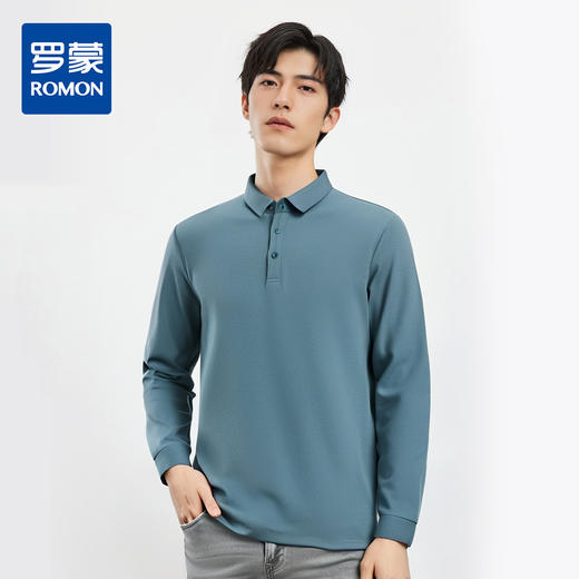 【双面含桑蚕丝】罗蒙男士经典polo衫男长袖t恤男春秋男士polo衫 商品图0