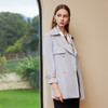 【双排扣风衣】25年春季新品女士短款纯色腰带收腰风衣外套 商品缩略图2