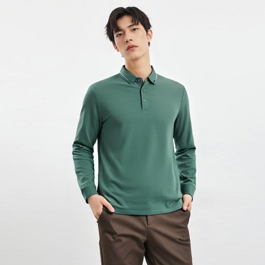【经典款】罗蒙春秋男士仿丝光polo衫男长袖t恤男商务男士polo衫长袖 商品图1