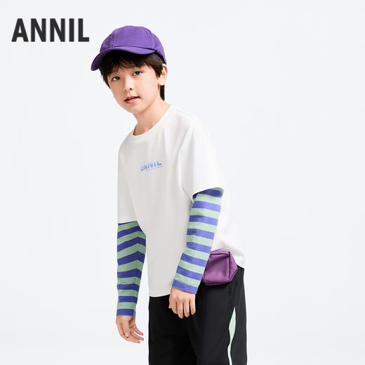 男童圆领液氨长袖T恤春季新款安奈儿童装实体店同款AB511523 商品图1