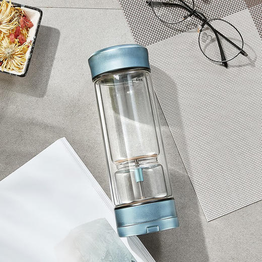 TAIC 太可纯钛一键茶水分离杯双层高硼硅玻璃杯隔热泡茶杯子水杯喝茶 商品图3