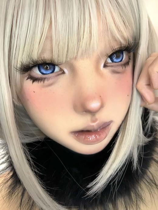 Hanawink 半年抛美瞳 哭哭奶酪蓝 直径14.5mm着色14.2mm 商品图8